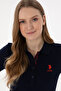 Women's Navy Blue Basic Polo Neck T-Shirt 50300896-Vr033 - 2