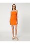Textured Mini Dress with Thin Straps and Window Detail - 3