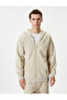 Basic Zipper Sweat Hooded with Pocket Detail - 3