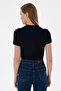 Women's Navy Blue Basic Polo Neck T-Shirt 50300896-Vr033 - 5