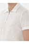 Ecru Slim Fit Zippered Polo Collar T-Shirt 50302586-Vr019 - 7
