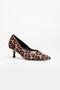 Large Size Faux Leather V-Faced Leopard Women's Low Heeled Shoes - 4