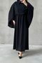 Crepe Fabric Cape Detailed Hijab Evening Dress