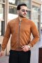 College Collar Waist Elastic Suede Seasonal Coat Bl 1711_60287-1 - 4