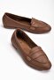 Women's Genuine Leather Comfortable Ballerinas Walnut - 3
