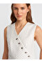 60573 Asymmetrical Double-Breasted Vest-White - 4