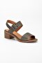 Women's Genuine Leather Thick Strap Buckle Sandals - Green - 4