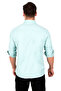 Men's Mint Green Snap Button Knitted Fabric Slim Fit Lycra Shirt 2300413 - 5