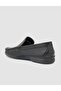 Milan 100% Genuine Leather Black Loafer Shoes with Stitching Detail - 5
