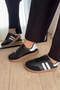 Unisex Women Men Girls Children Striped Anatomical Comfortable Sole Daily Sneaker Sports Shoes Black - 3