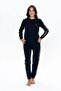 U.S. Polo Assn. 20113 Women's Long Sleeve Crew Neck Casual Home Wear with Elasticized Legs-Navy Blue - 3