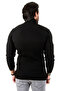 Men's Black Turtleneck Striped Slim Fit Knitted Sweater2100015 - 5