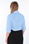 Women's Cotton Classic Plus Size Office Shirt with Stones on the Collar - 44377 - 3