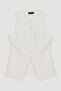 Buttoned V-Cut Sleeveless Vest Ecru - 2