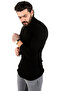 Men's Black Turtleneck Striped Slim Fit Knitted Sweater2100015 - 4