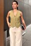 Oil Green Women's Vest Mg2332 - 6