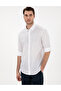 White Linen Blended Regular Fit Long Sleeve Shirt 50303388-Vr013 - 3