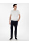 Navy Blue Regular Fit Basic Canvas Trousers 50305473-Vr033