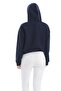 Embroidered Hooded Oversize Sweatshirt Navy Blue - 3