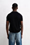 Polo Collar Knitwear Black T-Shirt - 5