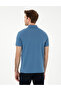 Dark Blue Slim Fit 100% Cotton Buttoned Polo Collar Basic T-Shirt 50306448-Vr032 - 5