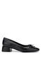Women's Genuine Leather Black Analine Heeled Shoes