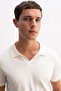 Polo Collar Knitwear White T-Shirt - 2