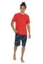 U.S. Polo Assn. 18867 Men's Short Sleeve Crew Neck Shorts Pajama Set-Red