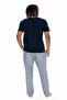 U.S. Polo Assn. 18915 Men's Short Sleeve Buttoned Collar Pajama Set-Navy Blue - 2