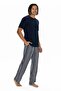 U.S. Polo Assn. 18905 Men's Short Sleeve Bicycle Collar 3 Pajama Set-Navy Blue - 2