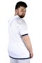 Fashion XL Large Size Men's T-Shirt Hooded Collar 22136 White - 3