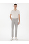 Gray Slim Fit Linen Blend Striped Canvas Trousers 50301778-Vr024 - 3