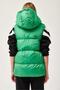 Hooded Zippered Puffer Vest Green - 3