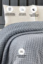 Knitwear Acrylic Knitted Blanket Double 220 X 240 cm Bedspread Pique Poly Gray - 2