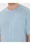 Light Blue Comfort Fit 100% Cotton Crew Neck Basic T-Shirt 50306991-Vr003 - 7