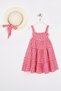 Fuchsia Colored Girl's Dress with Strappy Bow Detail