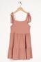 Strappy Front Buttoned Dusty Rose Color Girl's Dress - 2