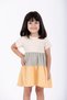 Crew Neck Short Sleeve Double Colorful Patterned Cagla Green Color Girl's Dress - 2