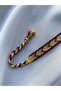 Chevron Knit Bracelet with Multicolor Frame Detail - 3