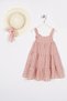 Strappy Bow Detailed Powder Color Girl's Dress - 3