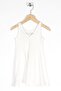 Round Neck Zero Sleeve Dream Printed - White Color Girl's Dress - 4