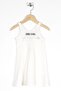 Round Neck Zero Sleeve Dream Printed - White Color Girl's Dress - 3