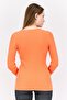 Women Round Neck Long Sleeve Knitted Cardigan, Orange - 3