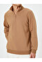 Half Zipper Sweatshirt Stand Collar Long Sleeve Ribbed - 5