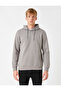 Basic Kapşonlu Sweatshirt Şardonlu - 3