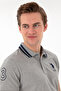 Men's Slim Fit Polo Neck Gray Melange Basic T-Shirt 50298010-Vr086 - 2