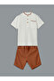 Ecru Pique Boys' T-Shirt and Pants 2-Piece Set - 3