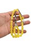 مسبحة صلاة زجاجية خاصة مقطوعة على شكل كبسولة باللون الأصفر الليموني - 2