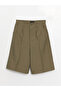Khaki Women's Comfortable Fit Flat Shorts - 6