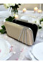 Nude Color Satin Silver Stone Evening Dress Bag Evening Bag - 3